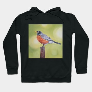 American Robin 2 - bird painting Hoodie